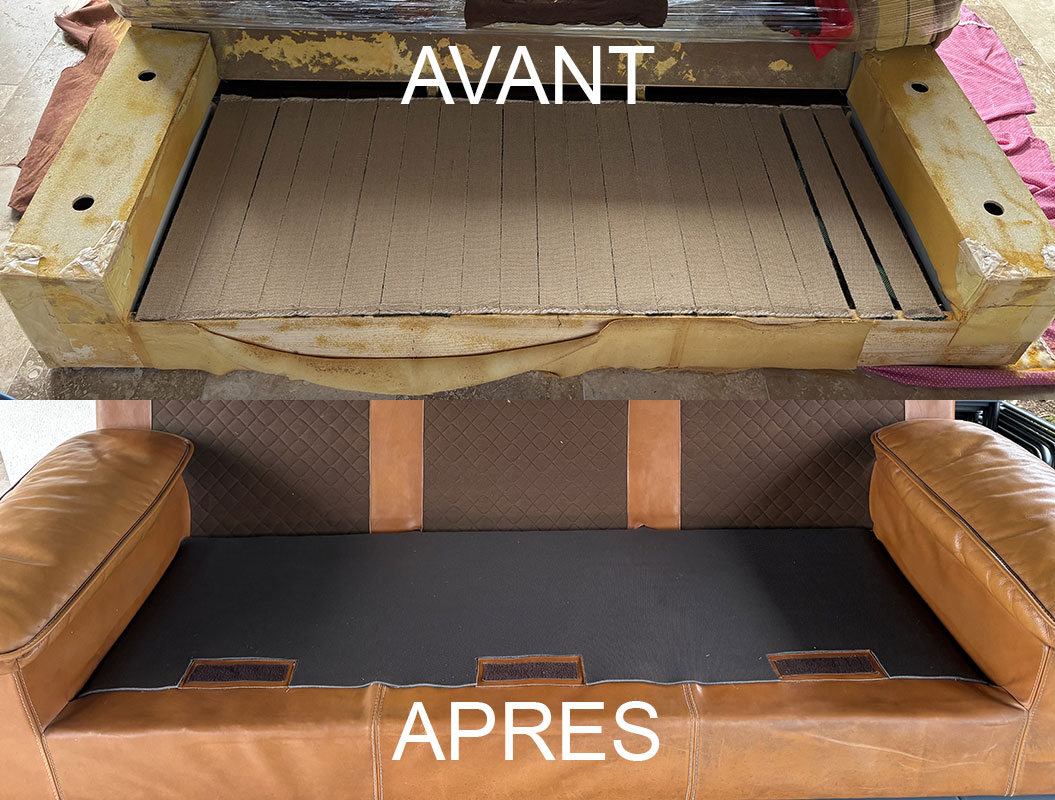 Rénovation d'un canapé en cuir à Lyon